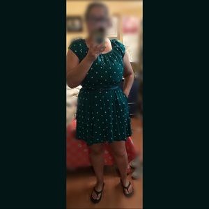 LC Green polka dot dress NWT
